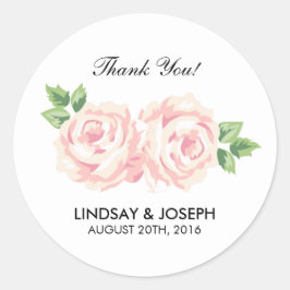 Vintage Rose Hochzeit Runder Aufkleber