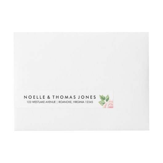 Vintage Rose Hochzeit Rundum-Adressaufkleber (Vorderseite)