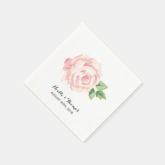 Vintage Rose Hochzeit Serviette (Ecke)