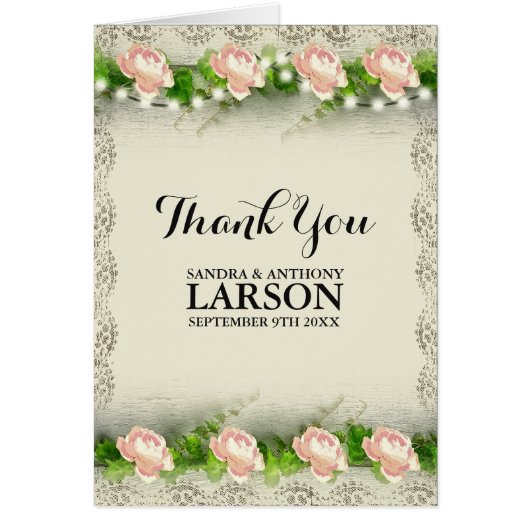 Vintage Rose & Hochzeit Vielen Dank (Vorne)