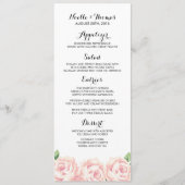 Vintage Rose Hochzeitmenükarten Menükarte (Vorderseite)