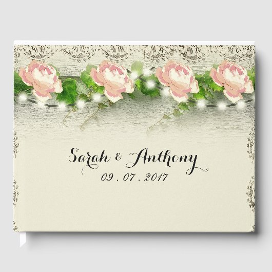 Vintage Rose & Hochzeitsbuch Gästebuch (Vorderseite)