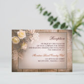 Vintage Rose Hochzeitsempfang Begleitkarte (Stehend Vorderseite)