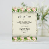 Vintage Rose & Hochzeitskarte Einladung (Stehend Vorderseite)