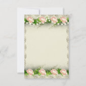Vintage Rose & Hochzeitskarte Einladung (Rückseite)