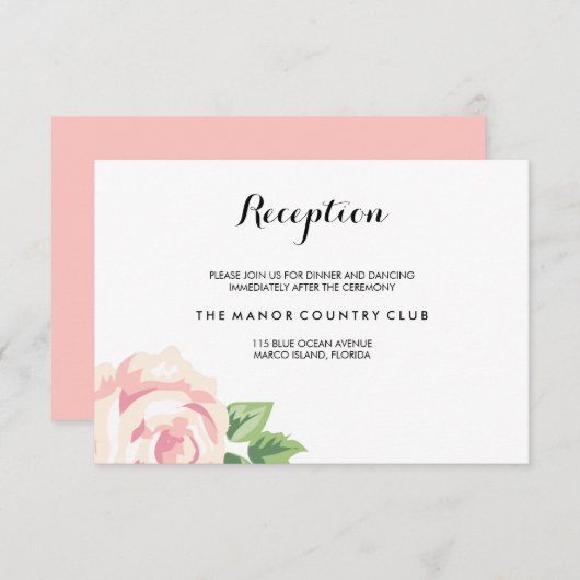 Vintage Rose Hochzeitskarte Einladung (Vorne/Hinten)