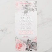 Vintage Rosé-Hochzeitsprogramm in Blush-Pink Programm (Rückseite)