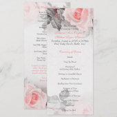 Vintage Rosé-Hochzeitsprogramm in Blush-Pink Programm (Vorne/Hinten)