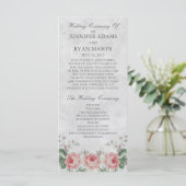 Vintage Rose | Hochzeitsprogramm Programm (Stehend Vorderseite)