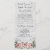 Vintage Rose | Hochzeitsprogramm Programm (Vorderseite)