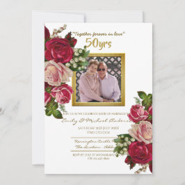 Vintage Rose Hochzeitstag - JEDES JAHR Einladung