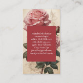 Vintage Rose Hübsch rosa Visitenkarte (Rückseite)