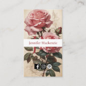 Vintage Rose Hübsch rosa Visitenkarte (Vorderseite)