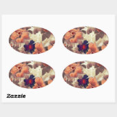 Vintage Rose Hüften Ovaler Aufkleber (Blatt)