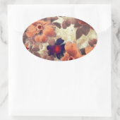 Vintage Rose Hüften Ovaler Aufkleber (Tasche)