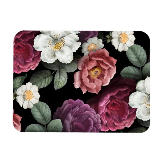 Vintage Rose Illustration Art Magnet (Horizontal)