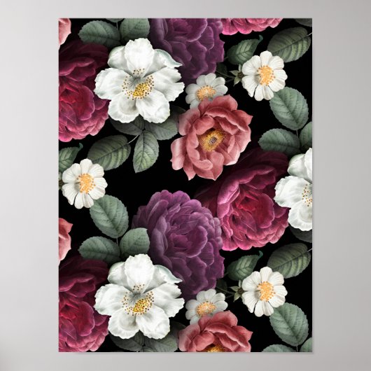 Vintage Rose Illustration Art Poster (Vorne)