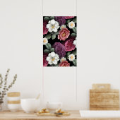 Vintage Rose Illustration Art Poster (Küche)