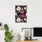 Vintage Rose Illustration Art Poster (Heimbüro)