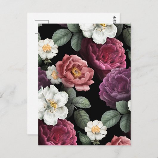 Vintage Rose Illustration Art Postkarte (Vorne/Hinten)