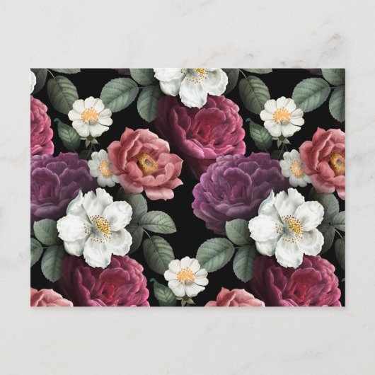 Vintage Rose Illustration Art Postkarte (Vorderseite)