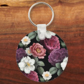 Vintage Rose Illustration Art Schlüsselanhänger (Rückseite)