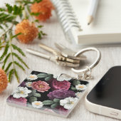 Vintage Rose Illustration Art Schlüsselanhänger (Vorderseite rechts)
