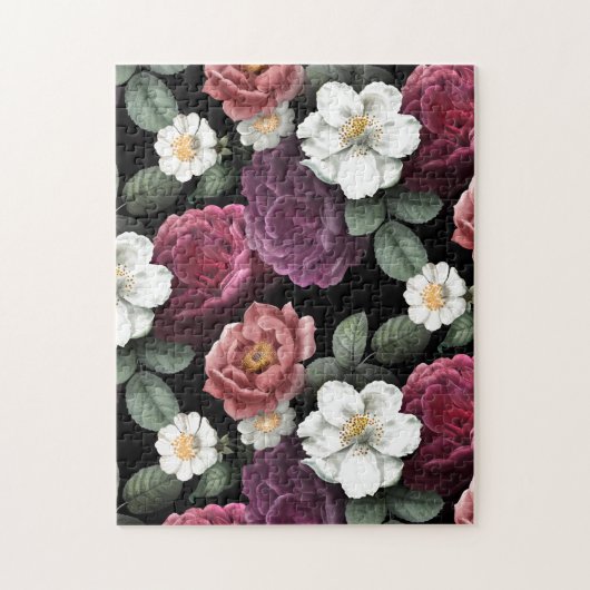 Vintage Rose Illustration Blume Kunst Puzzle (Vertikal)