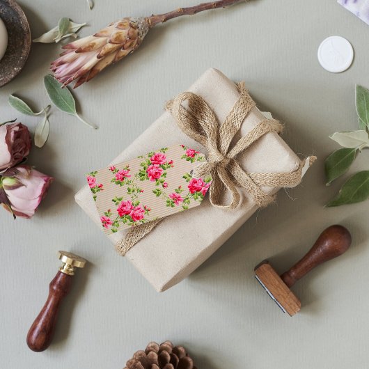 Vintage Rose Illustration Geschenkanhänger