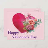 Vintage Rose im Herzen Postkarte (Vorne/Hinten)