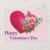 Vintage Rose im Herzen Postkarte (Vorderseite)