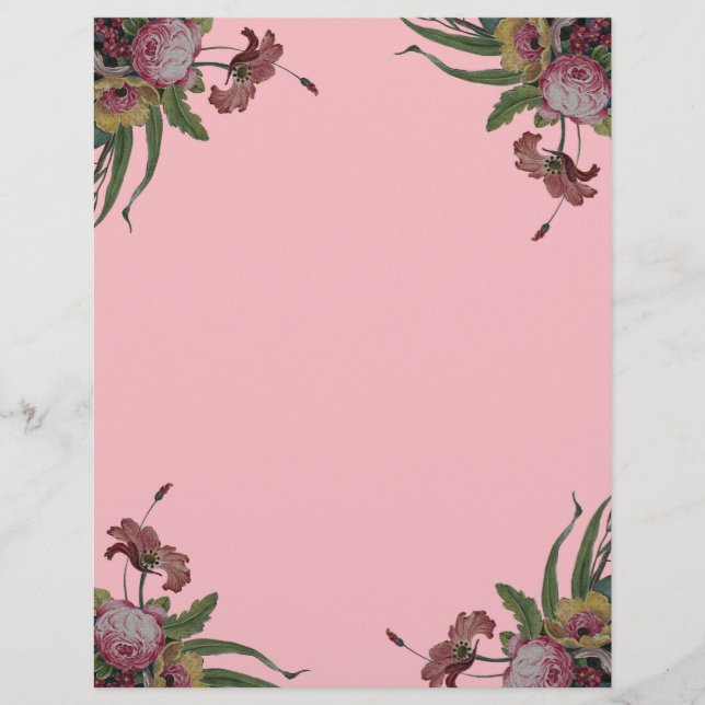 Vintage Rose im rosa Hintergrund (Vorderseite)