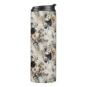 Vintage Rose in Beige, Schwarz, Creme Thermosbecher (Nach links gedreht)