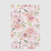 Vintage Rose in blassrosa, monogramm Golfhandtuch (Vorderseite)