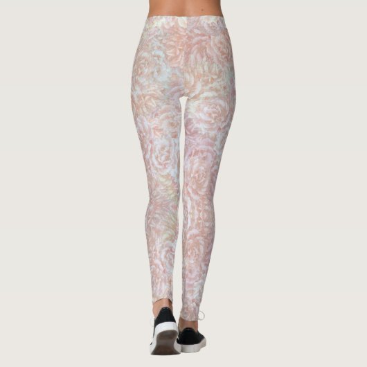 Vintage Rose in Creme - Blumenmuster Leggings (Rückseite)