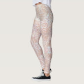 Vintage Rose in Creme - Blumenmuster Leggings (Links)
