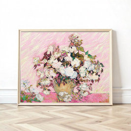 Vintage Rose in einer Vase, Van Gogh Poster