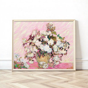 Vintage Rose in einer Vase, Van Gogh Poster