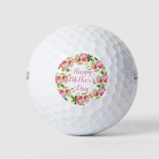 Vintage Rose in Pink - Muttertag glücklich Golfball (Vorderseite)