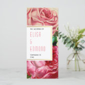 Vintage Rose in rosa Blumenzettel Programm (Stehend Vorderseite)
