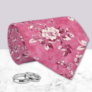 Vintage-Rose in Rosa Chinesischer Stil Krawatte