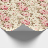 Vintage Rose in Rosa Geschenkpapier (Ecke)