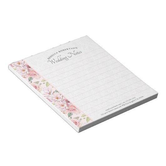 Vintage Rose in Rosa Notizblock (angewinkelt)