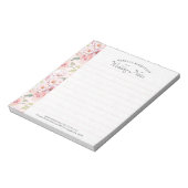 Vintage Rose in Rosa Notizblock (Rotiert)