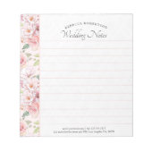 Vintage Rose in Rosa Notizblock (Vorderseite)