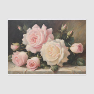 Vintage Rose in Rosa und Creme Seidenpapier
