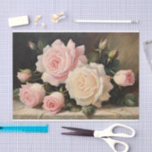 Vintage Rose in Rosa und Creme Seidenpapier (Handwerk)