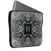 Vintage Rose in Schwarz Laptopschutzhülle (Vorne Rechts)