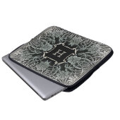 Vintage Rose in Schwarz Laptopschutzhülle (Vorne Knopf)