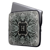 Vintage Rose in Schwarz Laptopschutzhülle (Vorderseite Links)